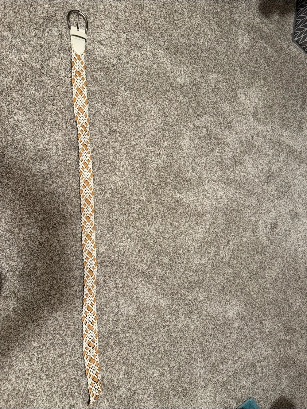 Relic Braided Leather Belt in Black, White & Tan